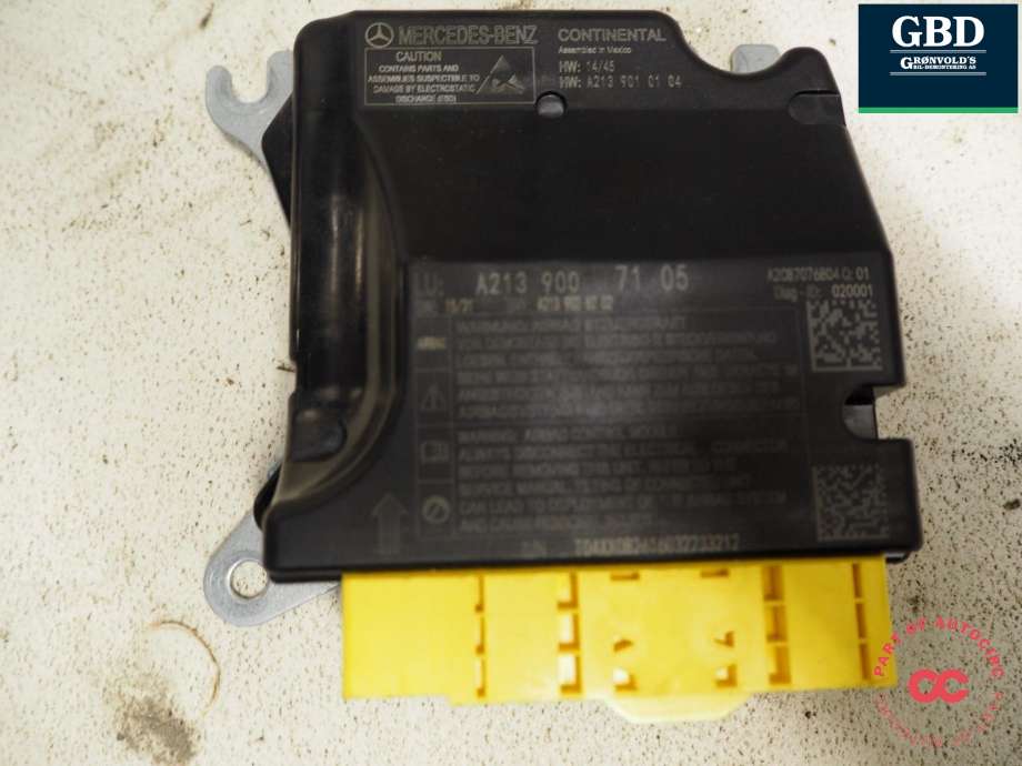 Styreenhet airbag hovedsensor til Mercedes E-Klasse 2016-2023 (W213) (W213) (A 213 900 71 05|A 213 900 88 28|A 213 902 82 02)