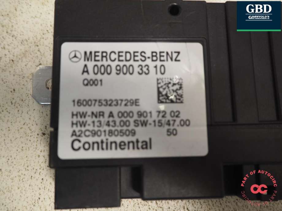 Styreenhet drivstoffpumpe til Mercedes E-Klasse 2016-2023 (W213) (W213) (CONTINETAL|A 000 900 33 10|A 000 900 66 12|)