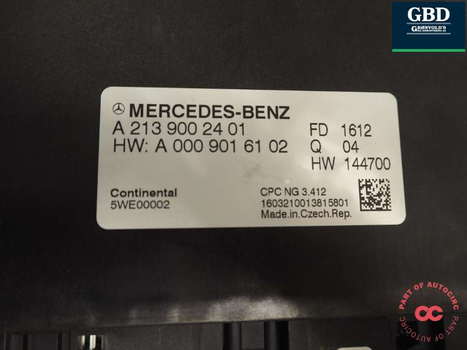 Styreenhet girkasse til Mercedes E-Klasse 2016-2023 (W213) (W213) (A 213 900 24 01|A 213 900 34 17|A 000 901 61 02)
