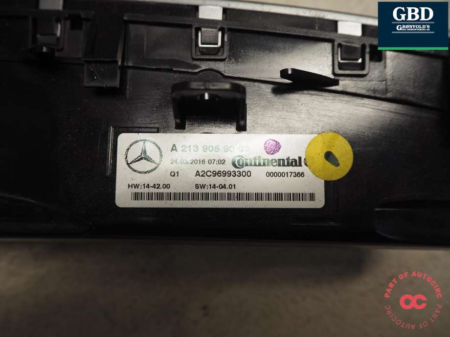 Varmeapparat betjening til Mercedes E-Klasse 2016-2023 (W213) (W213) (A 213 905 90 03|A 213 905 47 07|)