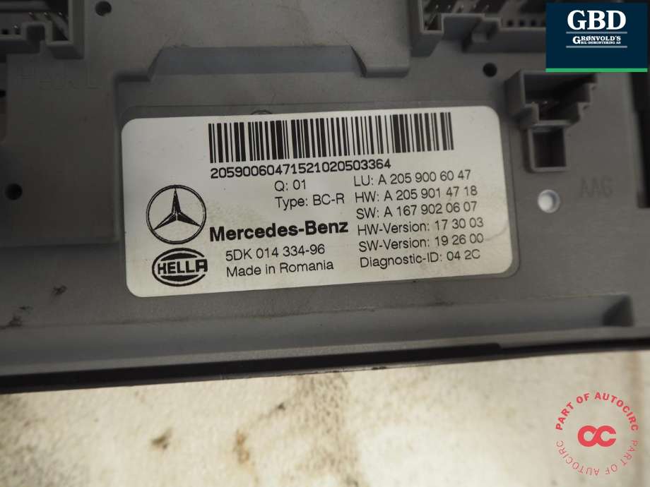 Styreenhet (SAM - Signal Acquisition Module) til Mercedes GLC 2015-2022 (X253) (X253) (A 205 900 53 51|A 205 900 60 47|5DK 014 334 96)