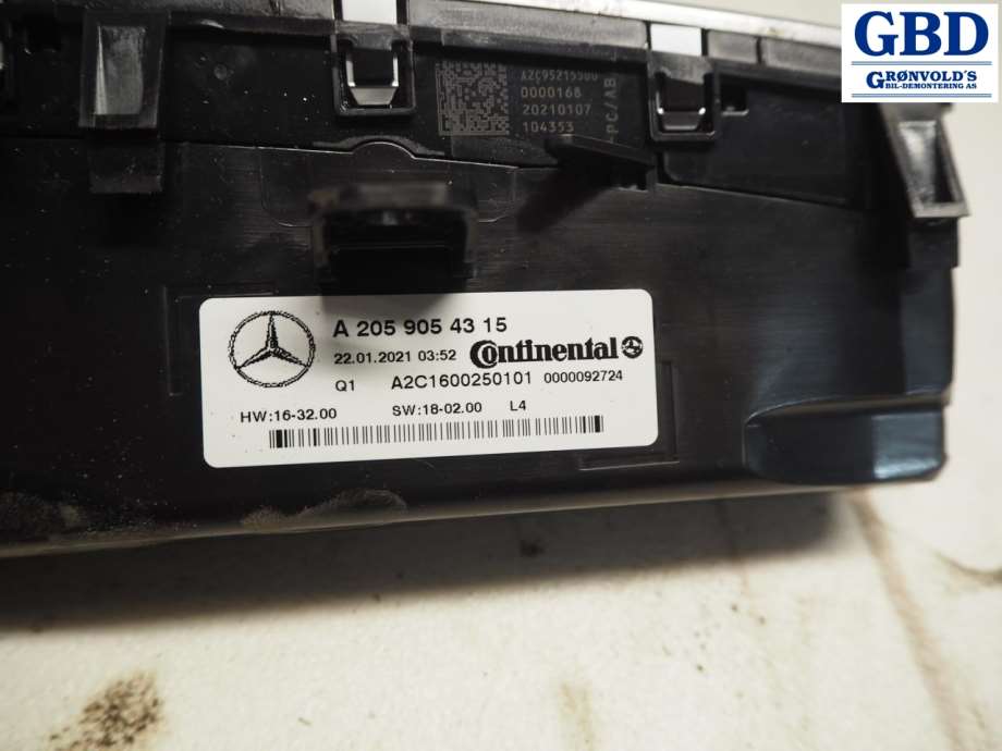 Mercedes GLC, 2015-2022 (X253) (A 205 905 43 15)