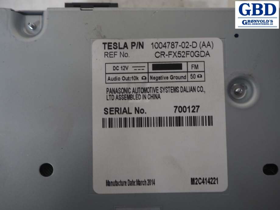 Tesla Model S, 2013-2016 (Fase 1) (1004787-02-D)