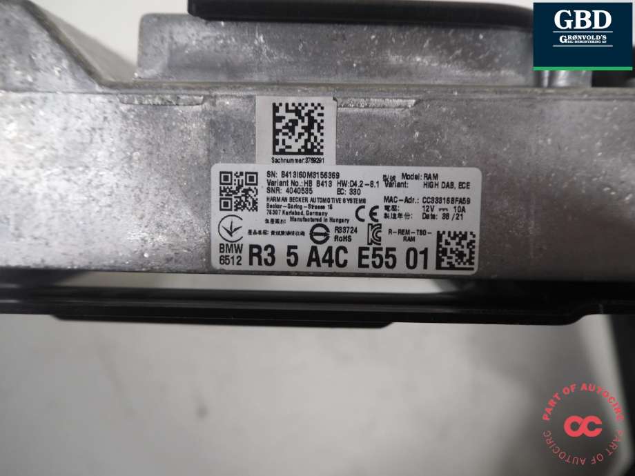 Bilstereo diverse til BMW iX 2021-->> (I20) (I20) (65 12 5 A4C E55|65 12 5 A57 037|R3 5 A4C E55 01)