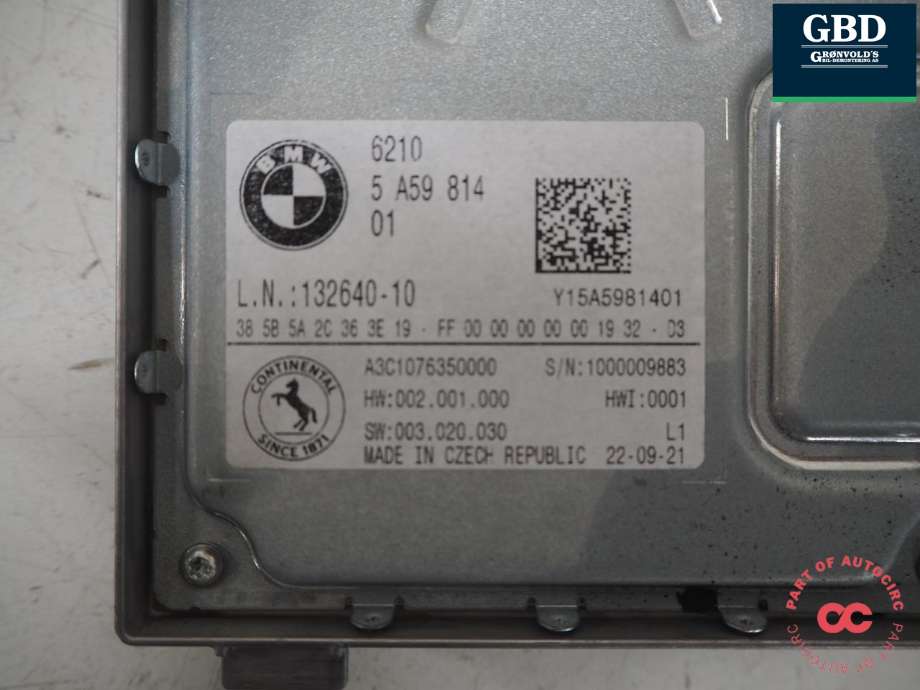 Instrumentpanel til BMW iX 2021-->> (I20) (I20) (62 10 5 A53 5A3|62 10 5 A60 626|6210 5 A59 814 01)