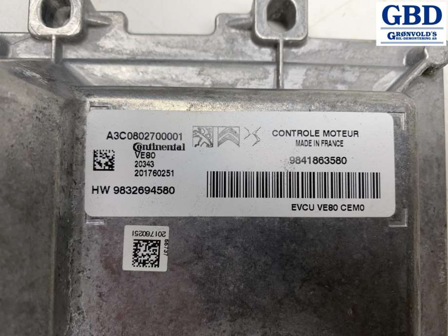 Peugeot e-2008, 2019- (CONTINENTAL|16 756 591 80|201760251|A3C0802700001)