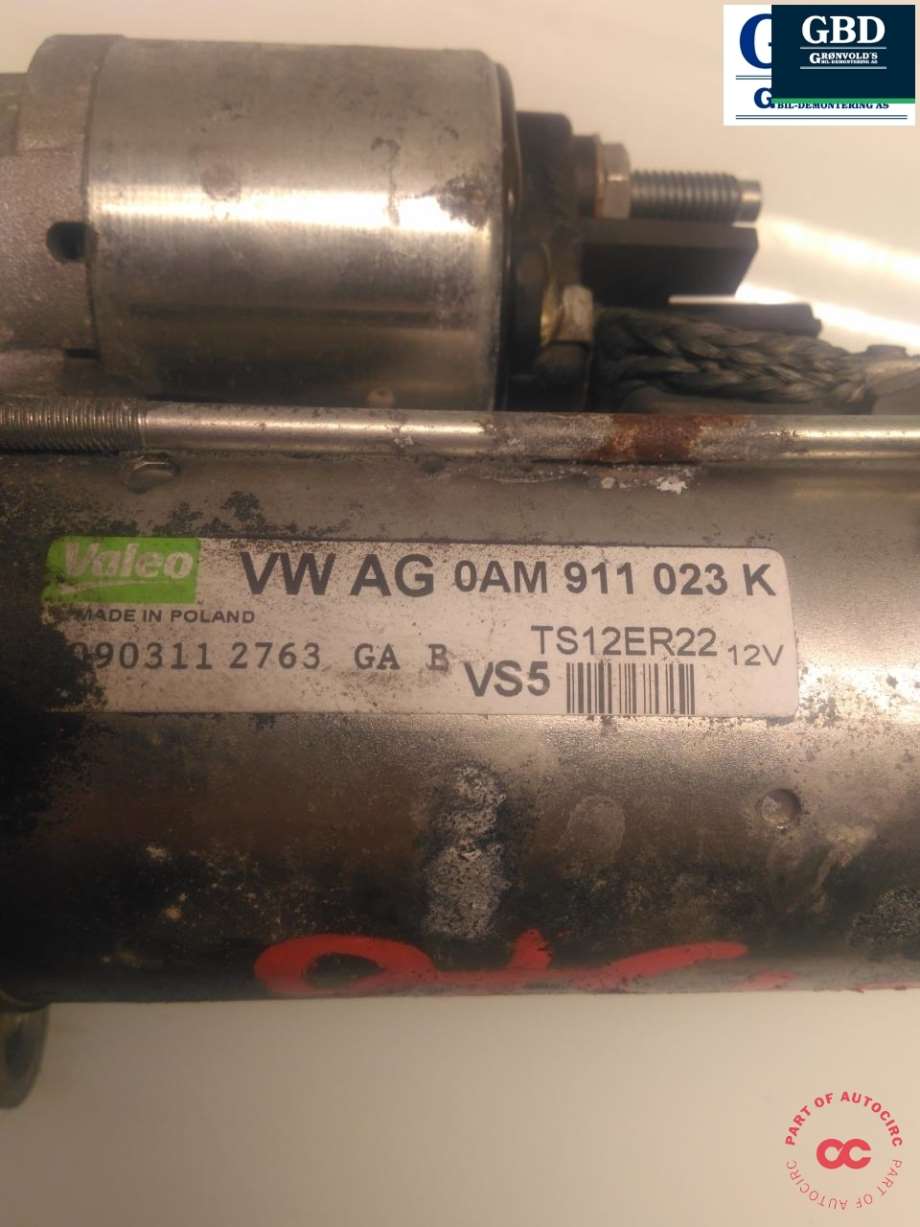 VW Golf VI, 2008-2012 (VALEO / VW AG|0AM 911 023 K|0AM 911 023 KX|0AM 911 023 T)