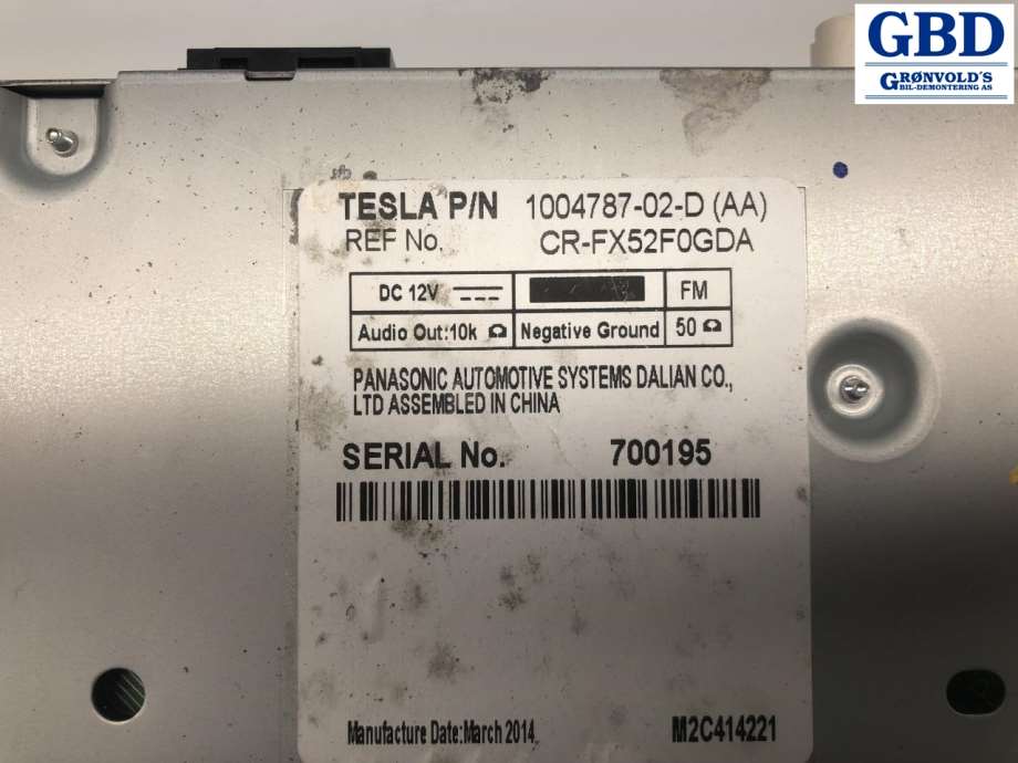 Tesla Model S, 2013-2016 (Fase 1) (1004787-02-D)