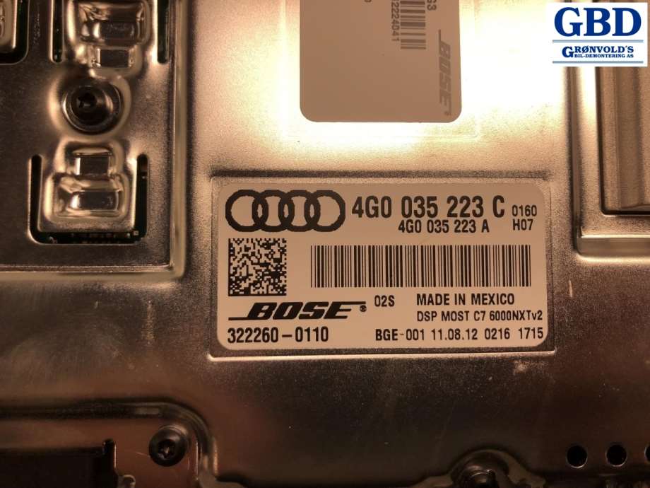 Audi A6, Allroad, 2012-2014 (Type III, Fase 1) (C7) (BOSE|4G0 035 223 C)