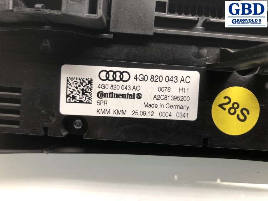 Audi A6, Allroad, 2012-2014 (Type III, Fase 1) (C7) (4G0 820 043 AC)