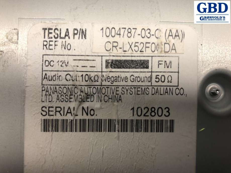 Tesla Model S, 2013-2016 (Fase 1) (TESLA|1004787-03-C|1032972-00-A 1995 SIM)