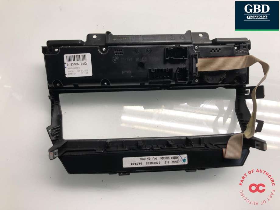 Varmeapparat betjening til BMW X6 2008-2014 (E71/E72) (E71/E72) (64 11 9 310 449|9 193 966-01/Q|)
