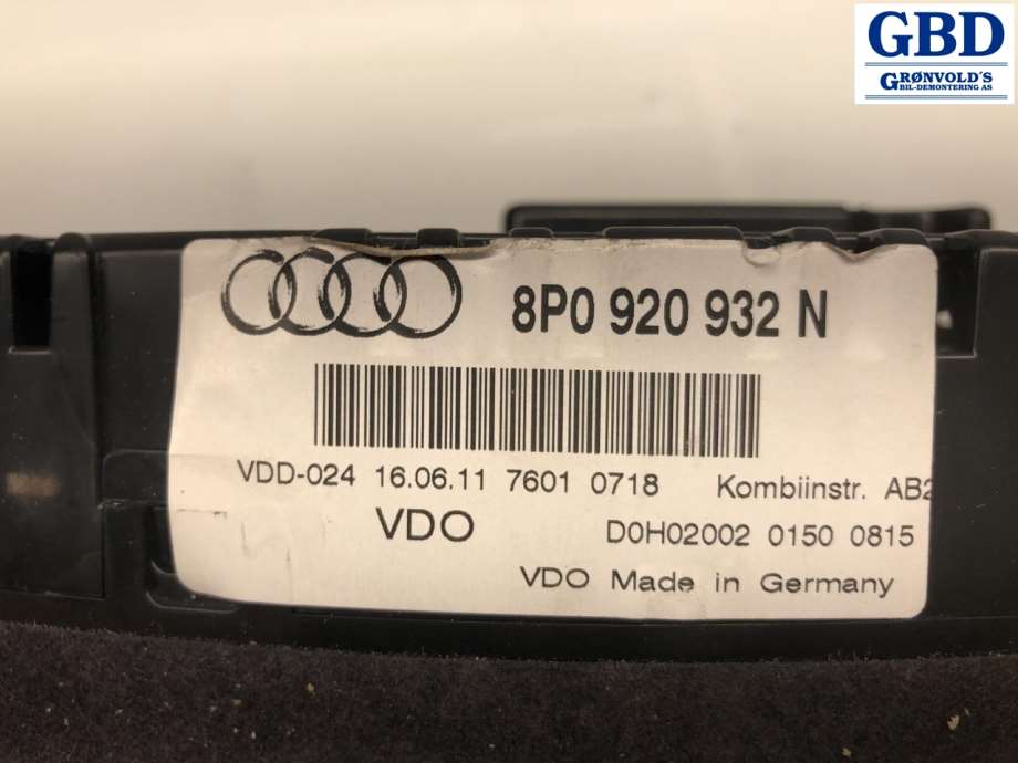 Audi A3, 2009-2012 (Type II, Fase 2) (8P0 920 932 NX|8P0 920 932 N)