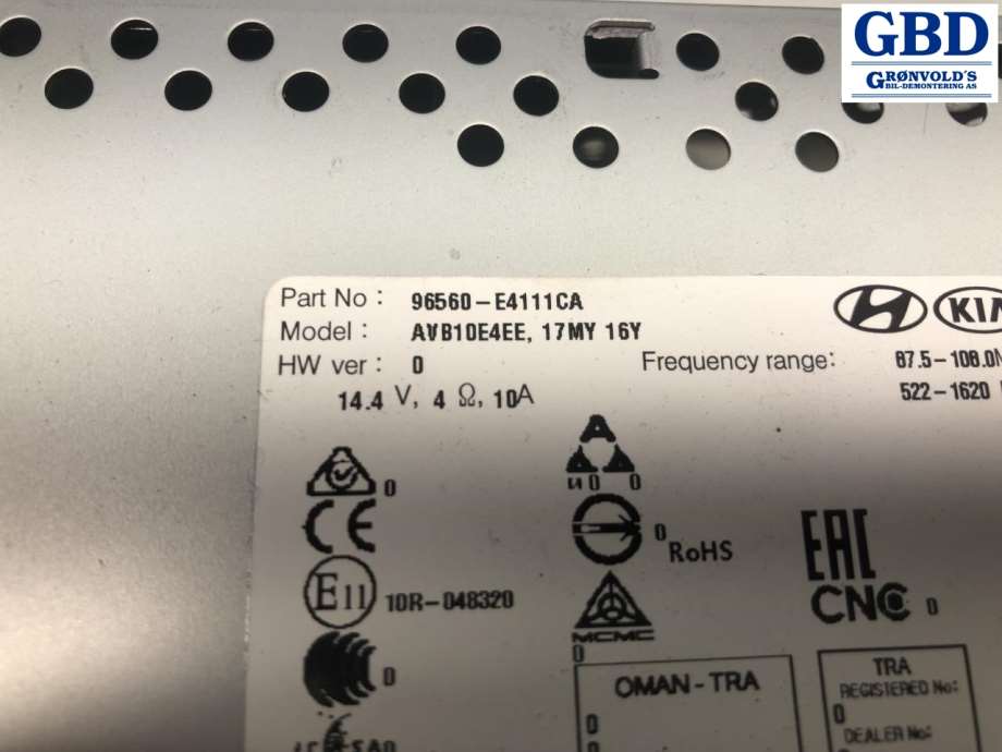 Kia Soul, 2014-2019 (Type II) (96560E 4111CA)