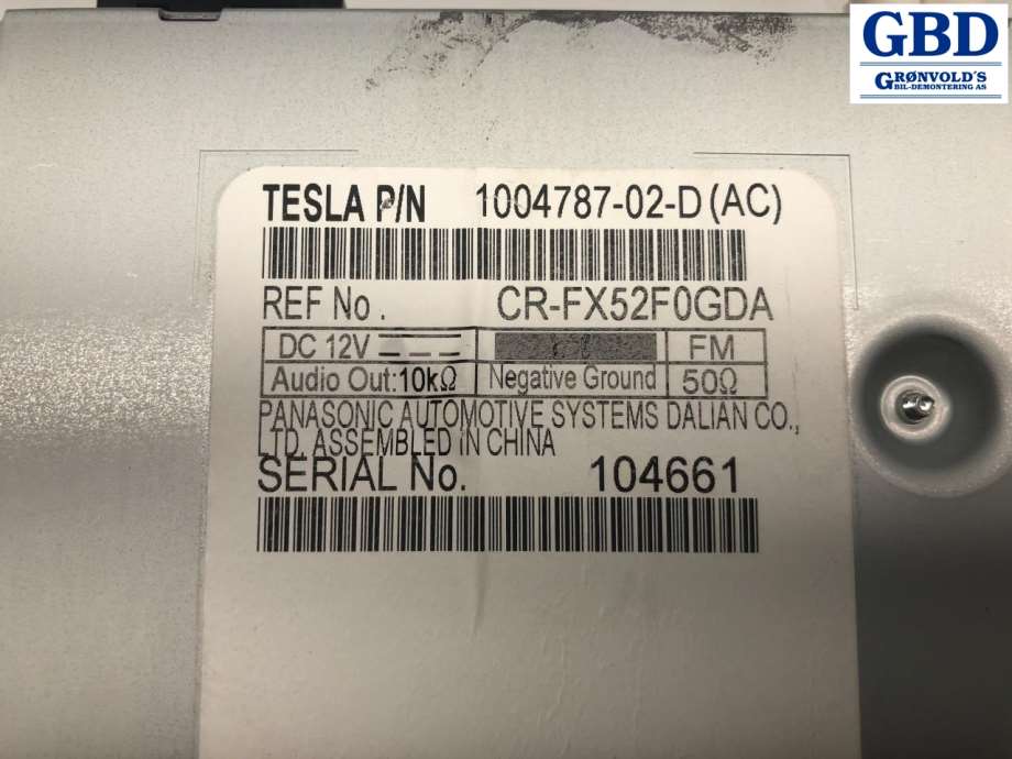 Tesla Model S, 2013-2016 (Fase 1) (1004787-02-D)