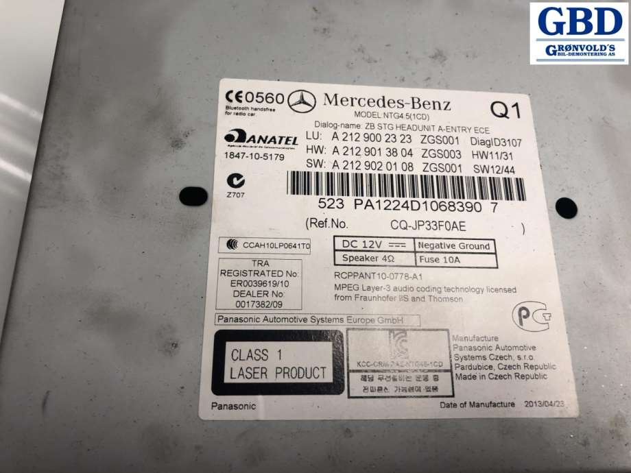 Mercedes E-Klasse, 2013-2016 (W212, Fase 2) (A 212 900 85 24|A212 900 23 23)