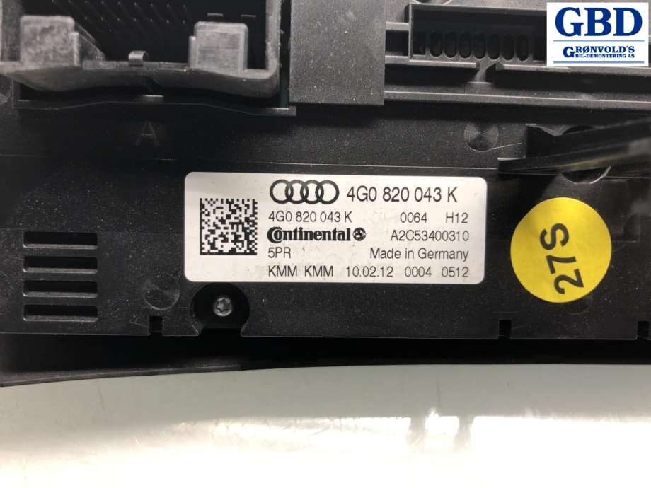 Audi A6, 2011-2014 (Type IV, Fase 1) (C7) (4G0 820 043 K)