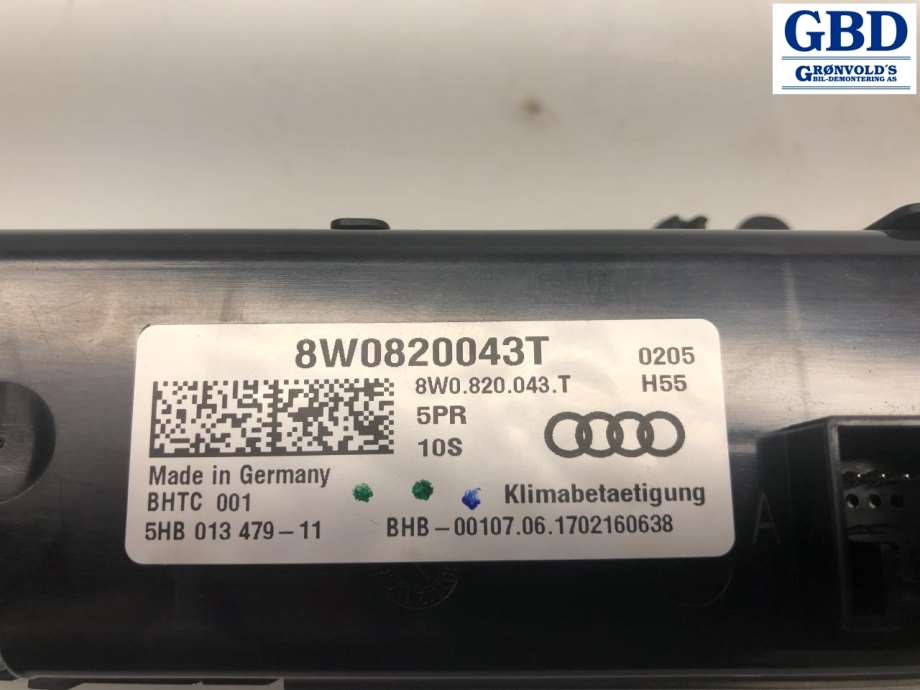 Audi A4, 2015-2019 (Type V, Fase 1) (B9) (8W0 820 043 T)