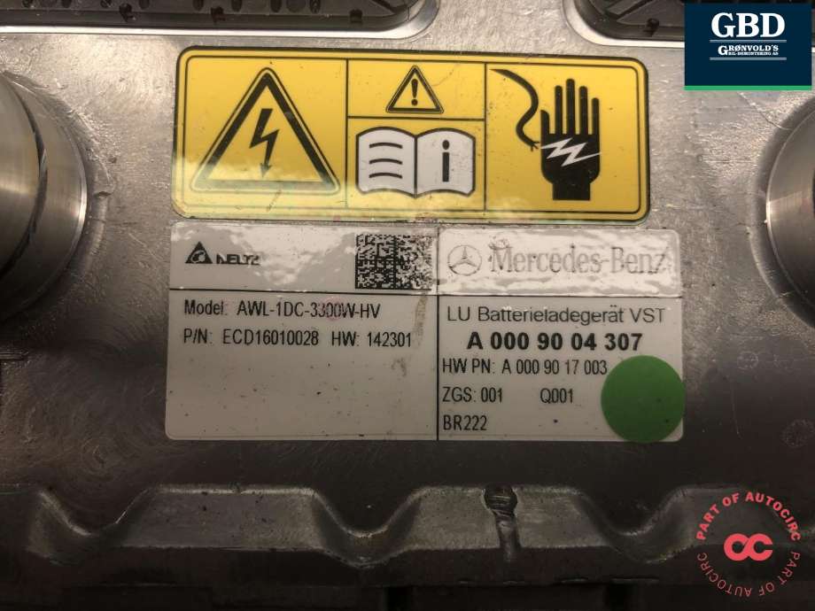Batterilader (OBC - On Board Charger) til Mercedes GLC 2015-2022 (X253) (X253) (A 000 900 58 09|A 000 900 43 07|)