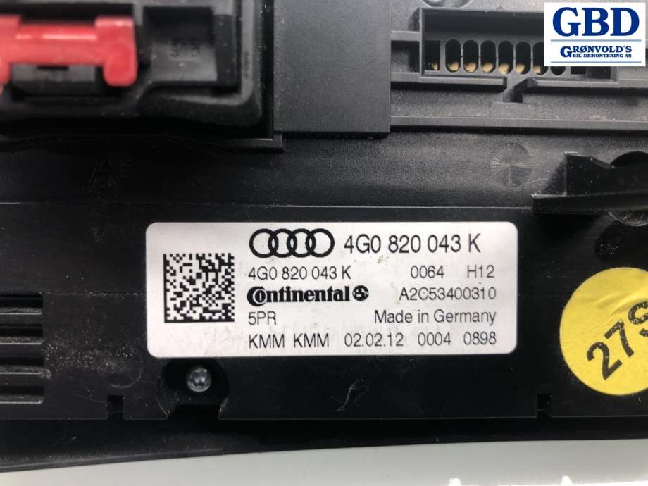 Audi A6, 2011-2014 (Type IV, Fase 1) (C7) (4G0 820 043 K)