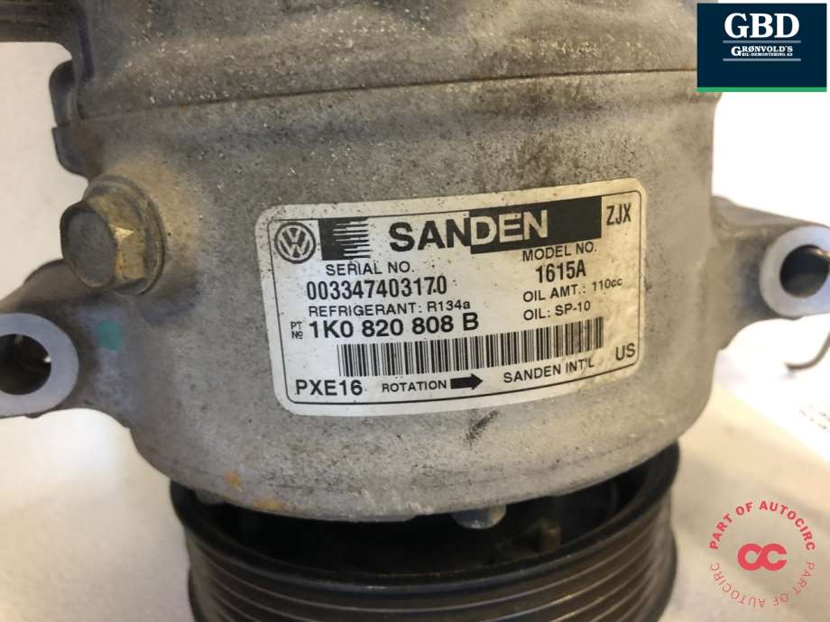 VW Golf VI, 2008-2012 (SANDEN|5N0 820 803 H|1K0 820 808B)