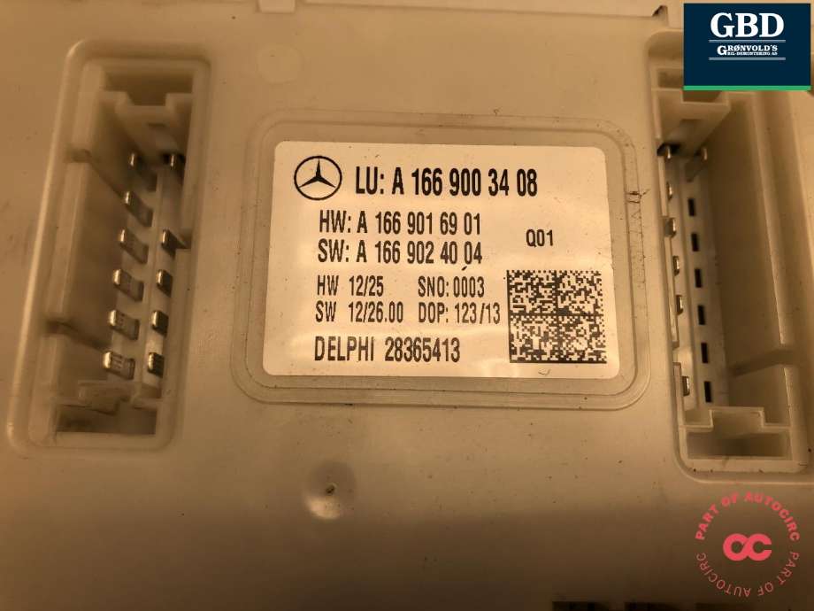 Styreenhet (SAM - Signal Acquisition Module) til Mercedes GL 2012-2016 (Fase 1) (X166) (X166) (A 166 900 34 08|A 166 901 69 01| A 166 900 46 19|A 166 902 40 04)