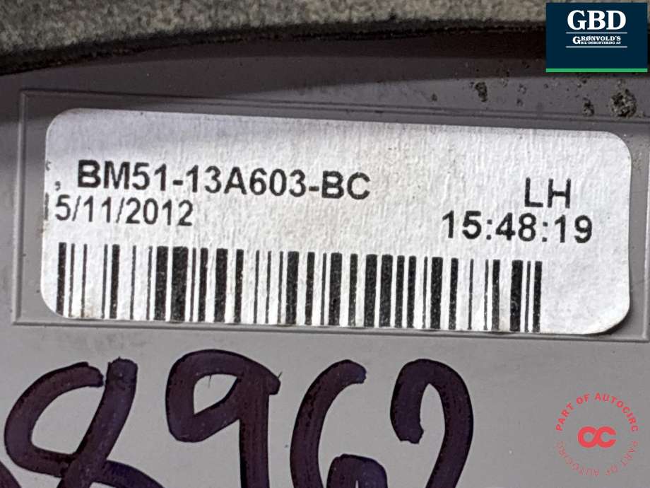 Baklykt venstre indre til Ford Focus 2011-2014 (Type III, Fase 1)  (1775997|BM51-13A603-BC|)