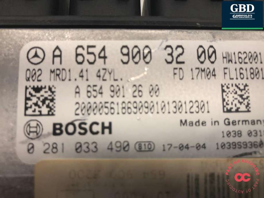 Styreenhet motor til Mercedes E-Klasse 2016-2023 (W213) (W213) (BOSCH|A 654 900 32 00|A 654 900 96 00|A 654 900 32000)