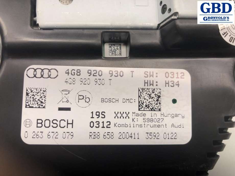 Audi A7, 2010-2014 (Type I, Fase 1) (4G8 920 930 T|4G8 920 930 TX)