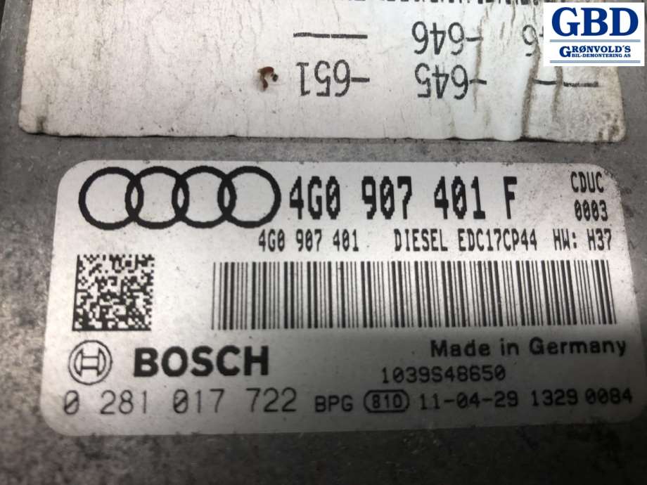 Audi A7, 2010-2014 (Type I, Fase 1) (BOSCH|4G0 907 401 F)