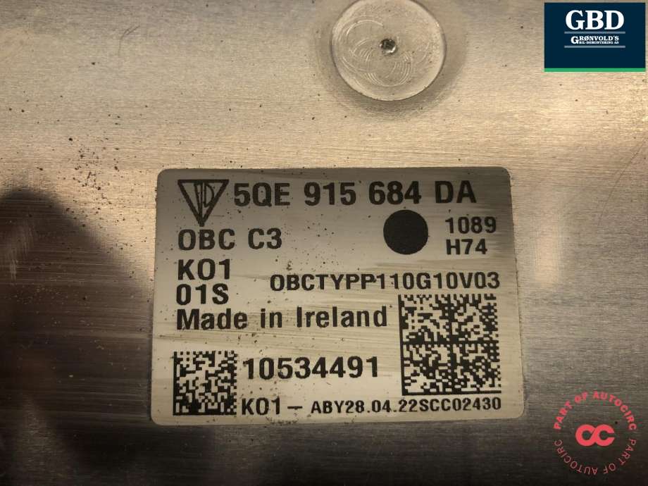 Batterilader (OBC - On Board Charger) til Porsche Taycan 2019-->> (PAB 915 684 S|PAB 915 684 M|5QE 915 684 DA)