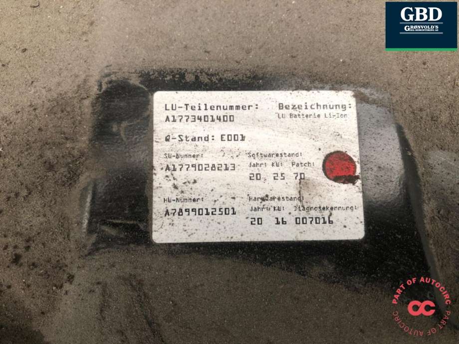 Batteripakke hybrid til Mercedes A-Klasse 2018-->> (W177) (W177) (A 177 340 14 00|A 789 340 95 19|)