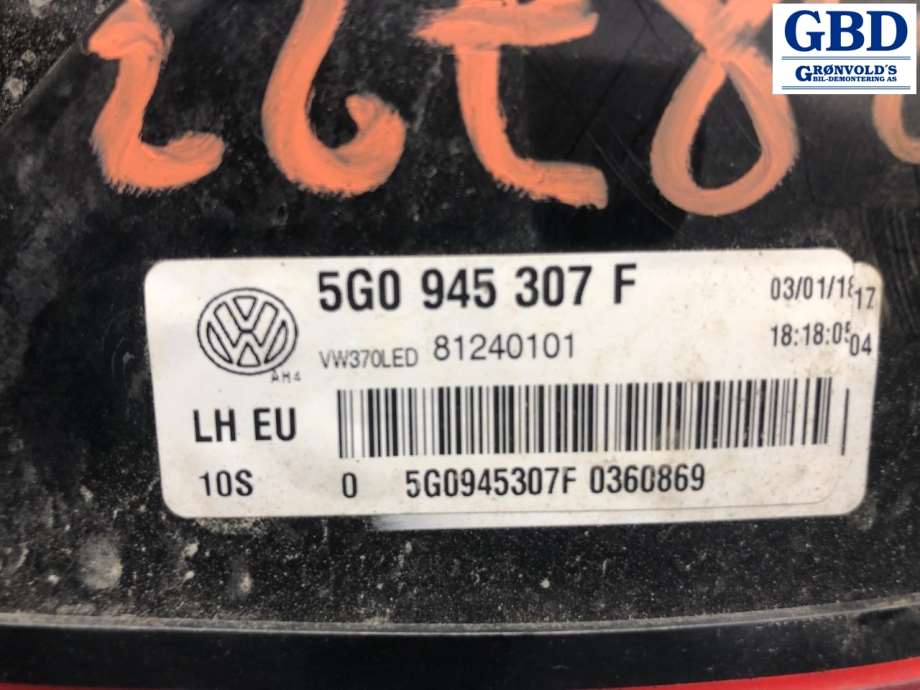 VW Golf VII, 2012-2017 (Fase 1) (5G0 945 307 F)