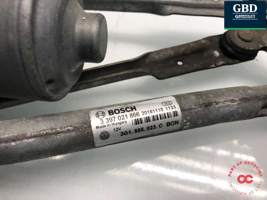 Viskermotor frontrute komplett m/overføring til VW Passat 2015-2019 (Fase 1) (B8) (B8) (3G1 955 023 L|3G1 955 023 D|3G1 955 119A| 3G1 955 023 C)
