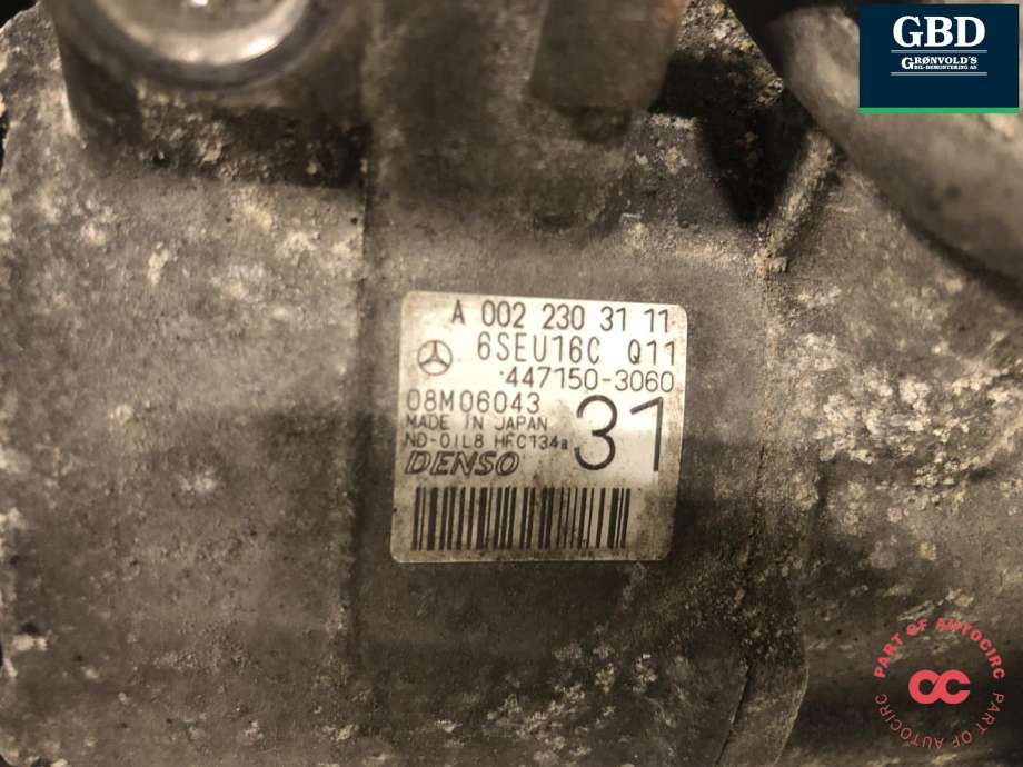 Aircondition kompressor til Mercedes E-Klasse 2009-2013 (Fase 1) (W212) (W212) (DENSO|A 002 230 31 11|A 002 230 31 11 80|)