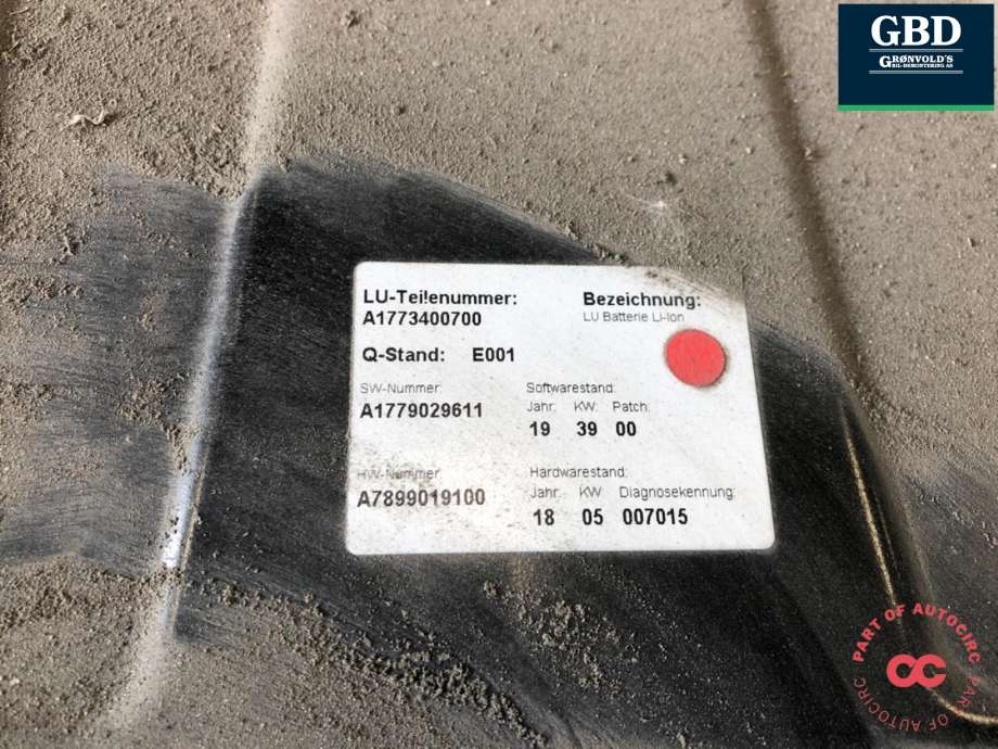 Batteripakke hybrid til Mercedes A-Klasse 2018-->> (W177) (W177) (A 177 340 14 00|A 789 340 95 19|)