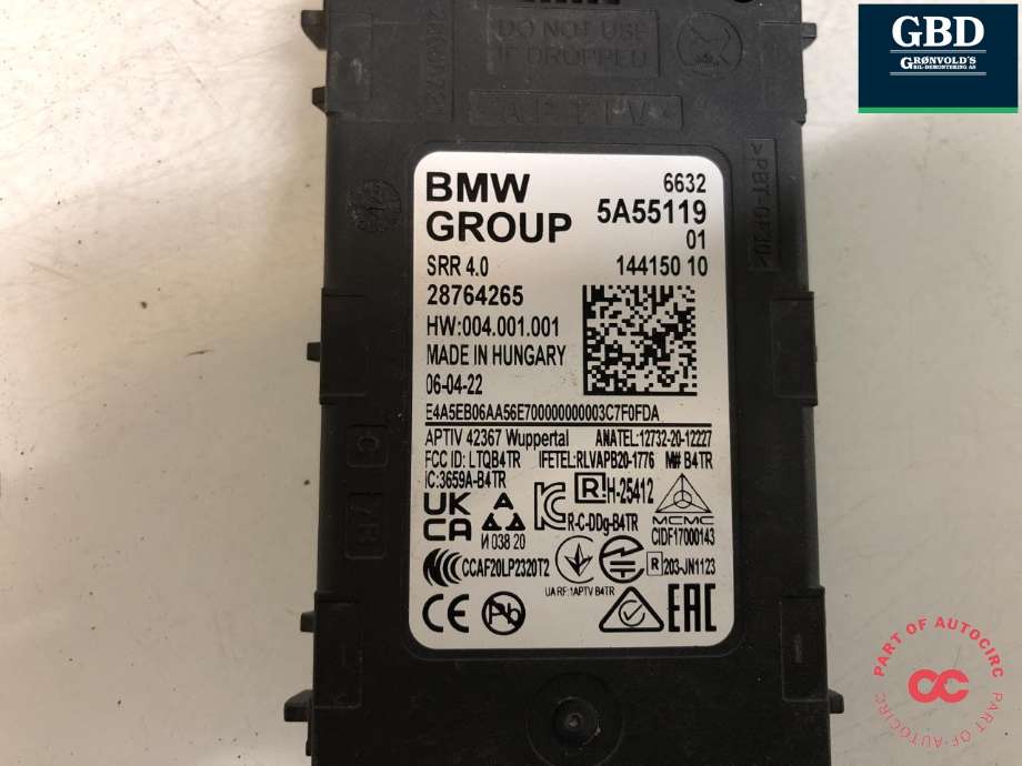 Sensor radar til BMW iX 2021-->> (I20) (I20) (66 32 5 A60 303|66 32 5 A55 119|6632 5A55119 01)