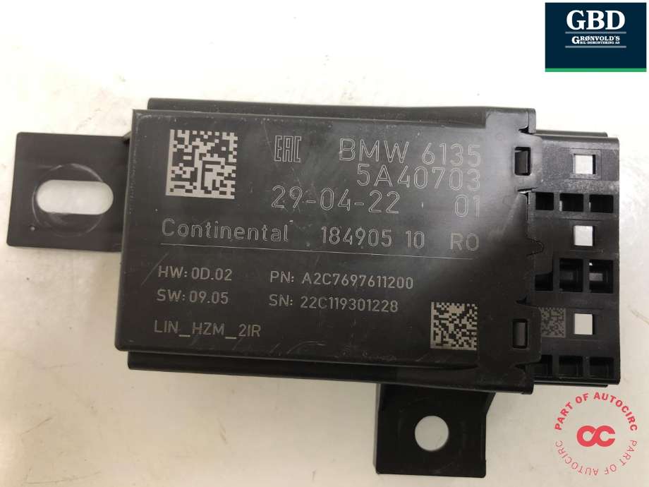 Styreenhet sete til BMW iX 2021-->> (I20) (I20) (61 35 5 A6A 445|61 35 5 A40 703|6135 5A40703 01)