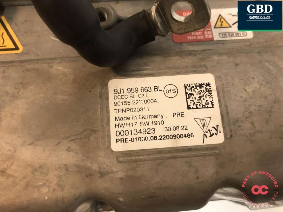 DCDC converter elbil til Porsche Taycan 2019-->>  (PAD 959 663 E|9J1 959 663 BL|)