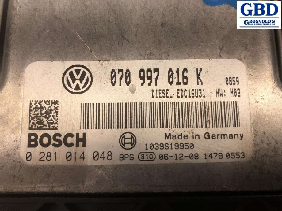 VW Transporter / Caravelle, 2003-2009 (T5, Fase 1) (BOSCH|070 997 016 K)