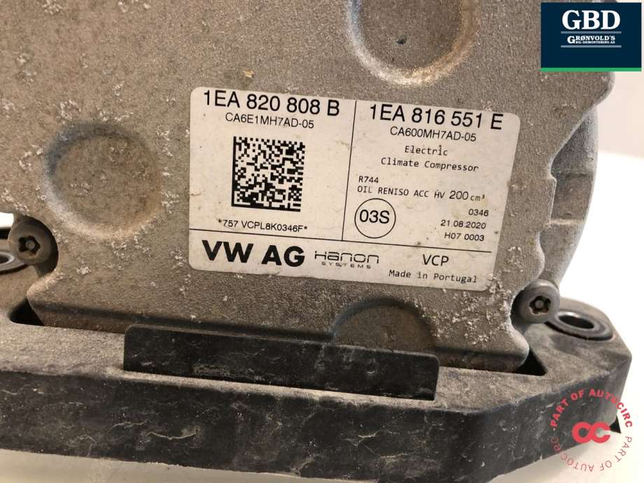 VW ID.3, 2020- (1EA 820 808 E|1EA 820 808 B)