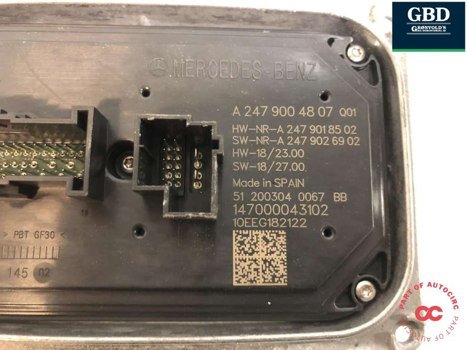 Styreenhet LED til Mercedes EQC 2019-->>  (A 247 900 21 13|A 247 900 48 07|)