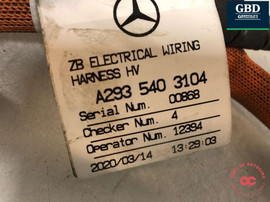Mercedes EQC, 2019- (A 293 540 90 02|A293 540 6104)