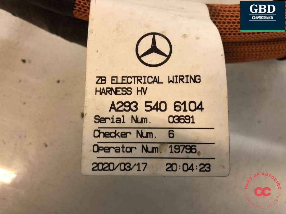 Mercedes EQC, 2019- (A 293 540 23 05|A293 540 6104)