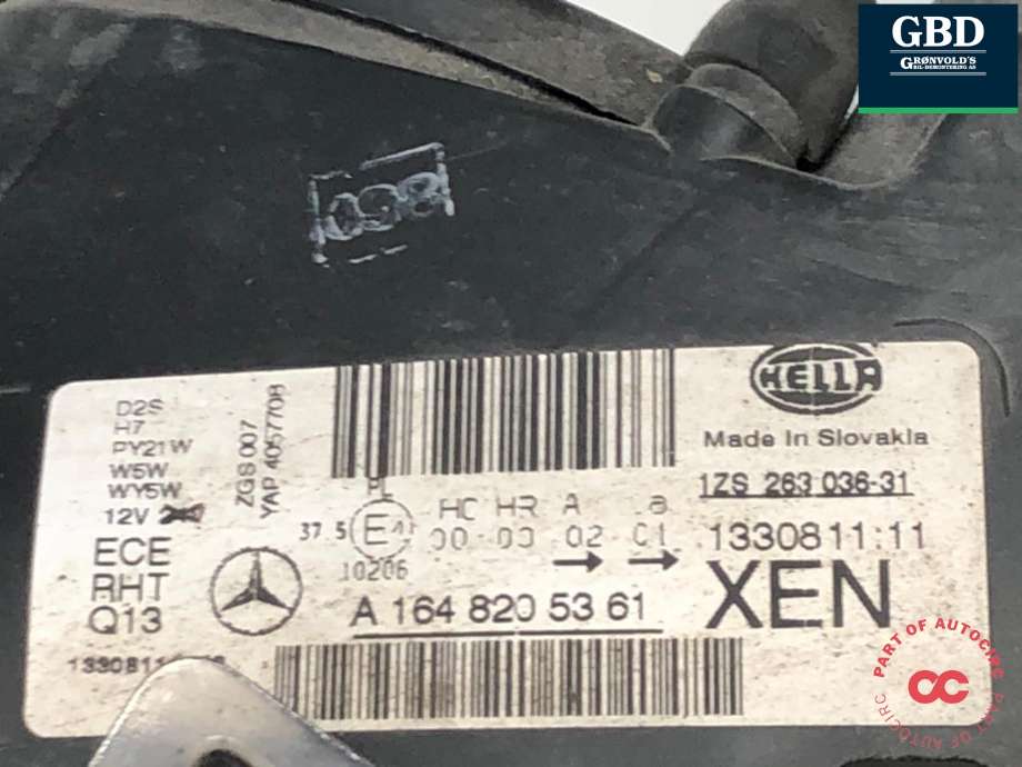 Frontlykt venstre xenon til Mercedes ML 2005-2011 (W164) (W164) (A 164 820 53 61|)