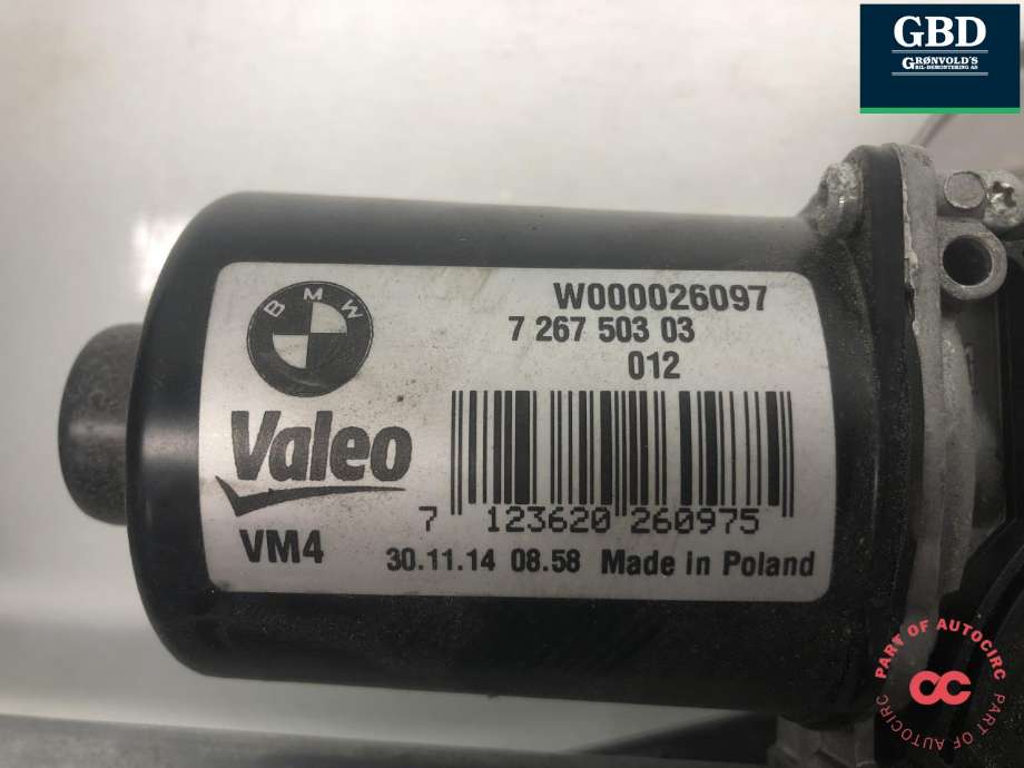 Viskermotor frontrute komplett m/overføring til BMW M3 2014-2019 (F80) (F80) (VALEO|61 61 7 260 488|7 267 503 03|)