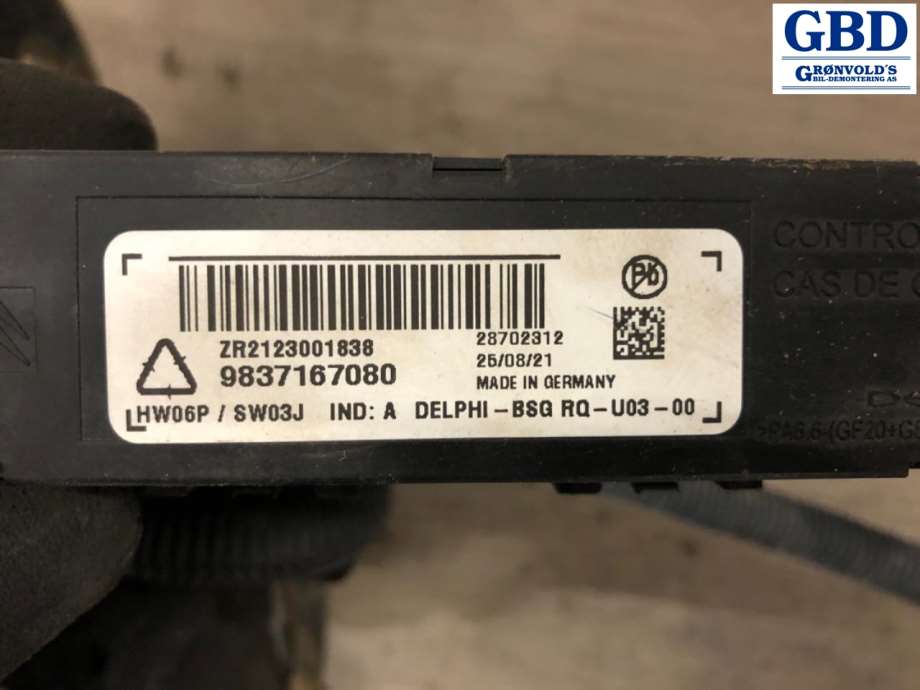 Toyota Proace, 2016- (Type II) (NO PART ID|9837167080)