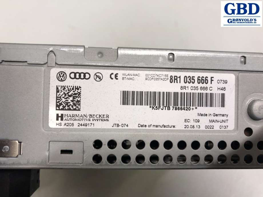 Audi A4, Allroad, 2009-2016 (Type I) (B8) (8R1 035 666 F|8R1 035 666 C)