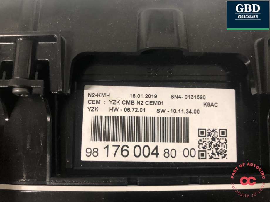 Citroën Berlingo, 2019- (Type III) (98 380 819 80|98 176 004 80)
