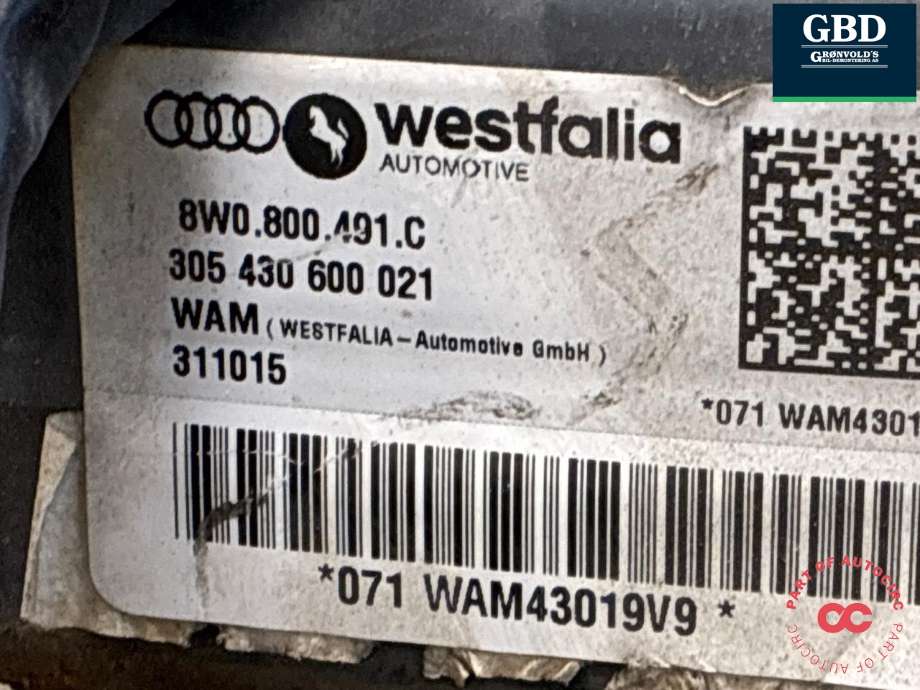 Hengerfeste til Audi A4 2015-2019 (Type V, Fase 1) (B9) (B9) (8W0 800 491 C|)